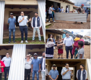 Entrega Arturo Hernández, láminas a familias afectadas por granizada en Damaso Cárdenas.