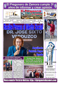 PORTADA EL PREGONERO DE ZAMORA, EDICIÓN 1267, DEL JUEVES 17 DE SEPTIEMBRE DE 2026…