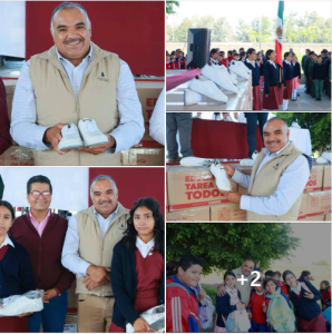 Entregan más de mil 200 pares de tenis gratuitos a estudiantes de secundaria en Jacona
