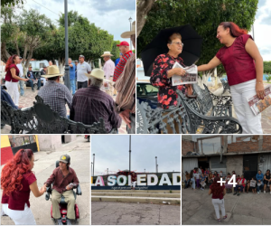 Seyra Alemán recorre comunidades de Ecuandureo y visita establecimiento comercial de la cabecera municipal